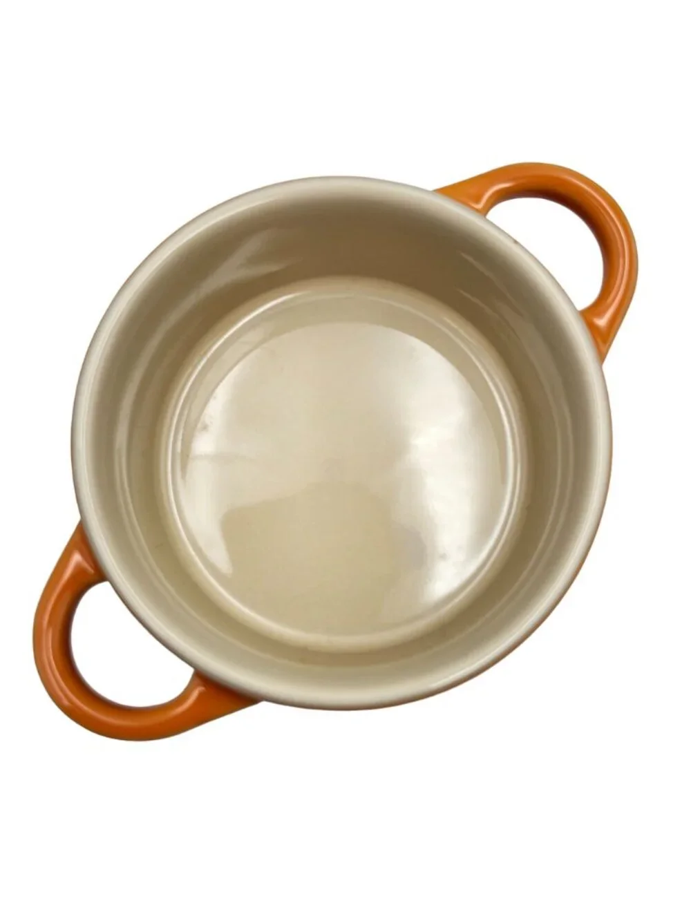 Le Creuset Stoneware Petite Round Casserole Dish 16oz Flame Orange No Lid Second